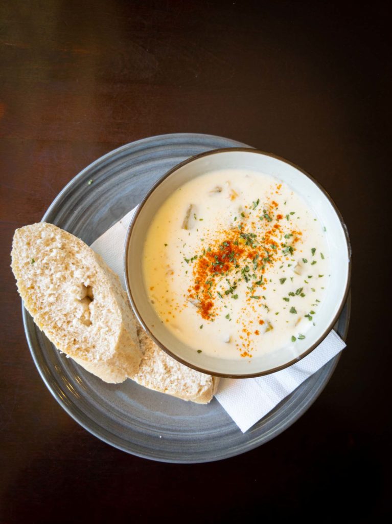 Tatamagouche Chowder House seafood chowder on table