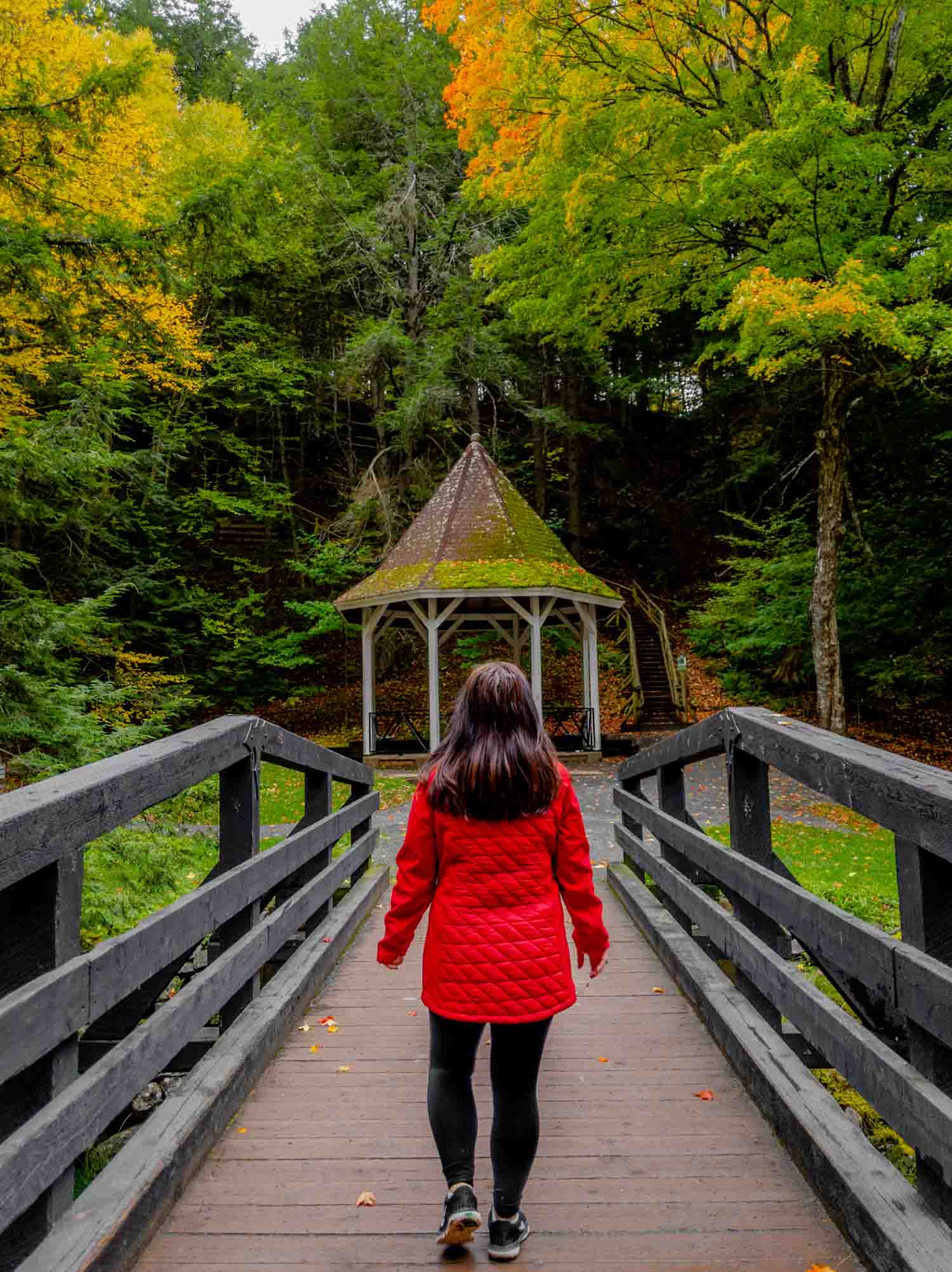 Ayngelina walking on Bridge in Victoria Park in Truro Nova Scotia