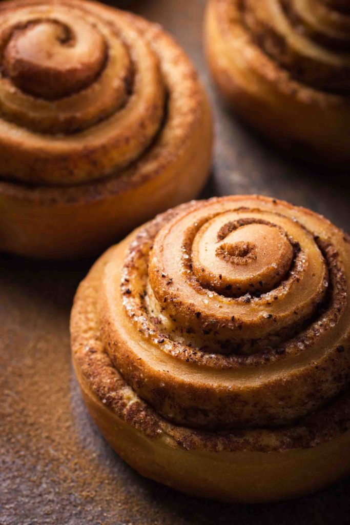 close up of cinnamon roll