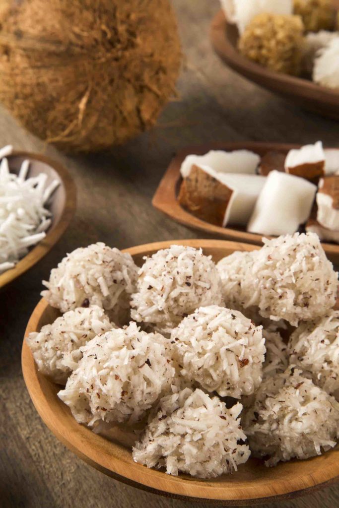 Cajetas de Coco a traditional dessert sold usually on the streets made of grated coconut and white or brown sugar