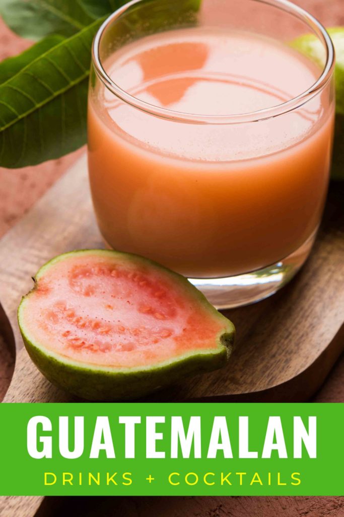 Guatemalan guava smoothie licuado on a cutting board