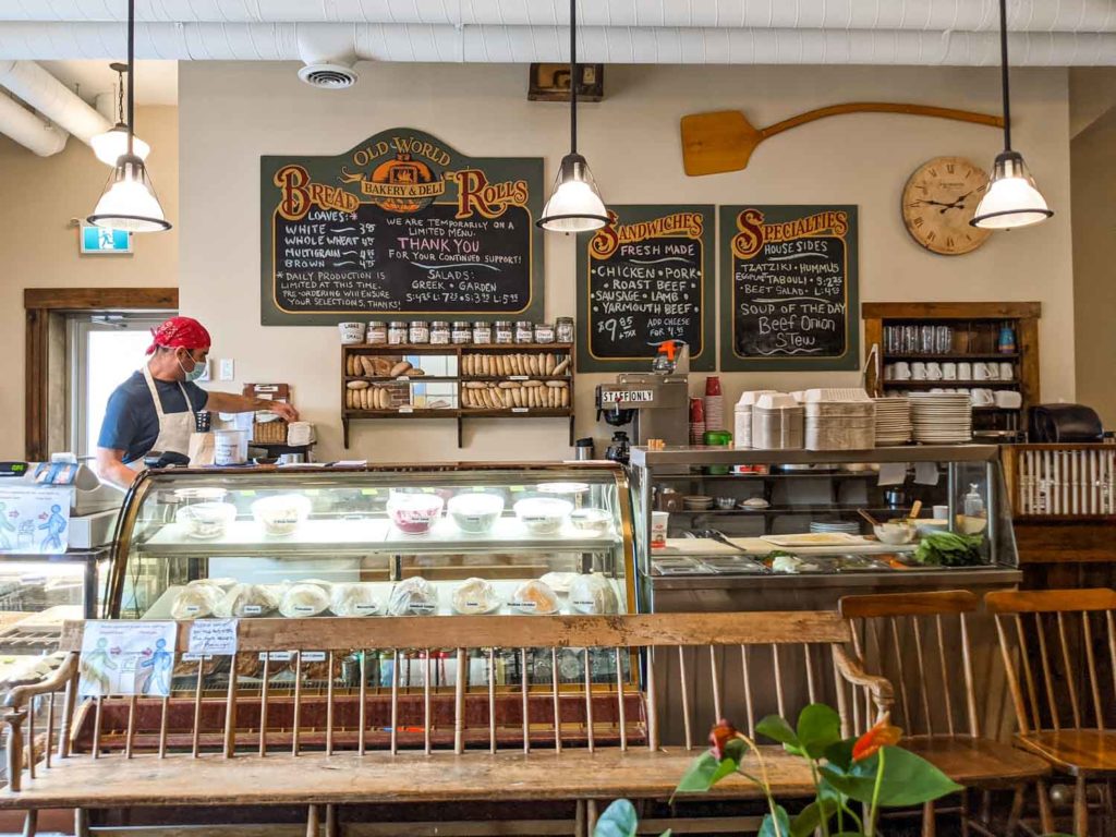 Old World Bakery interior in Yarmouth Nova Scotia