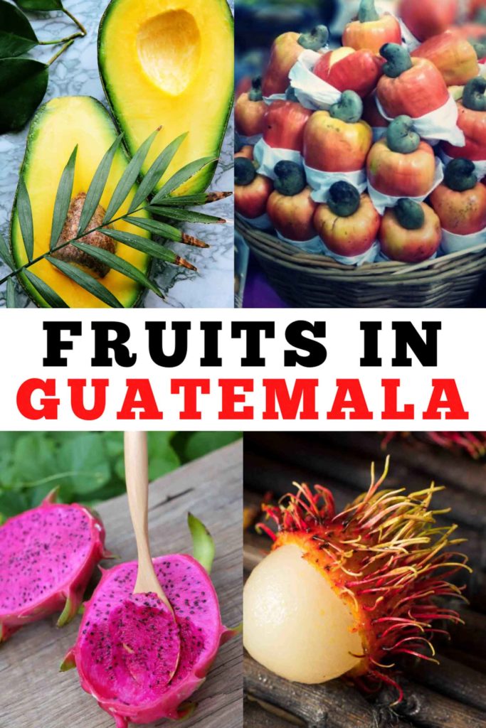 Collage of different fruits in Guatemala