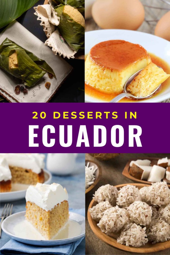 Collage of 4 Ecuadorian desserts