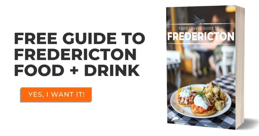 Free guide to Fredericton Food + Drink downloadable guide with ebook cover