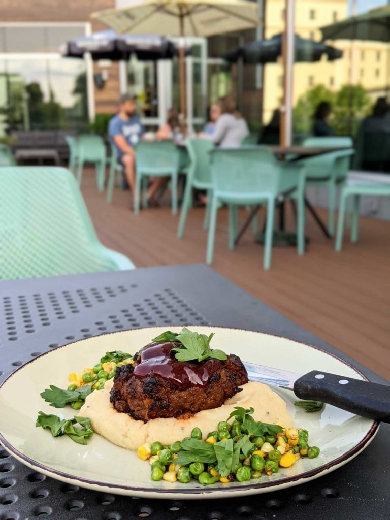 restaurants in Fredericton Pickle Jar meatloaf on mashed potato