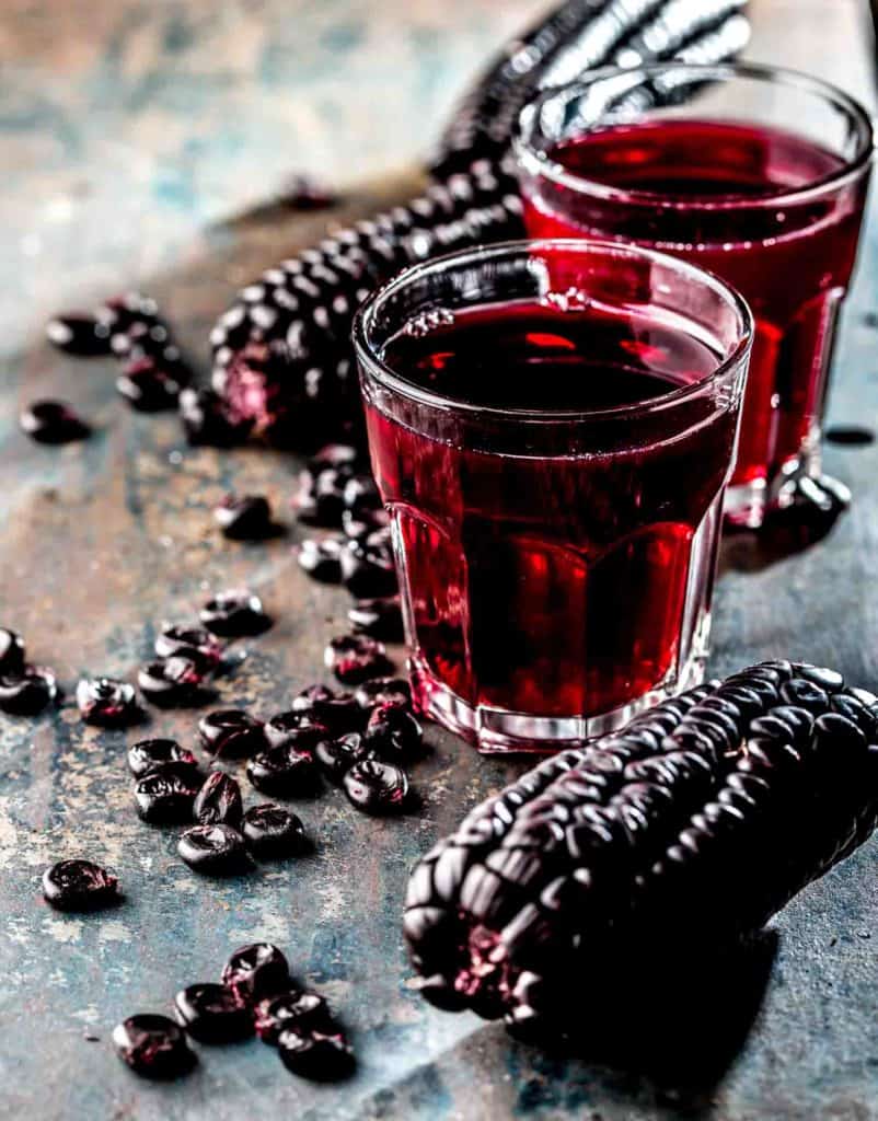 PERUVIAN PURPLE CORN DRINK. Chicha morada purple sweet traditional peruvian corn drink