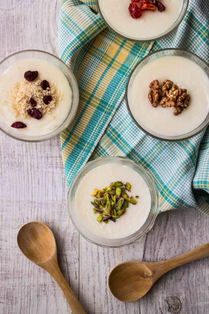 Dessert in Jordan Muhallebi is a Turkish Creamy Pudding.