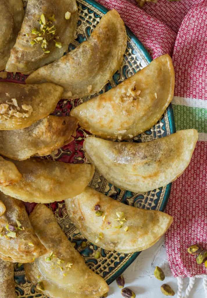 Jordanian Traditional Dessert Qatayef Or Atayef Served With Sugar A