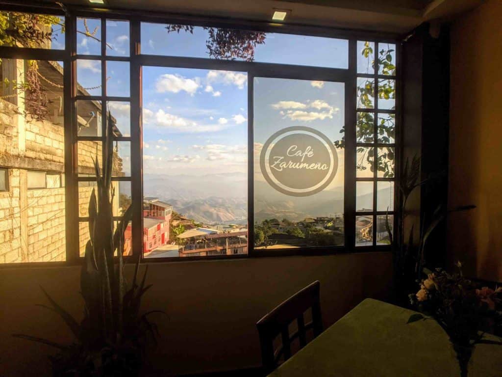 200 Miles Restaurant Zaruma window to exterior