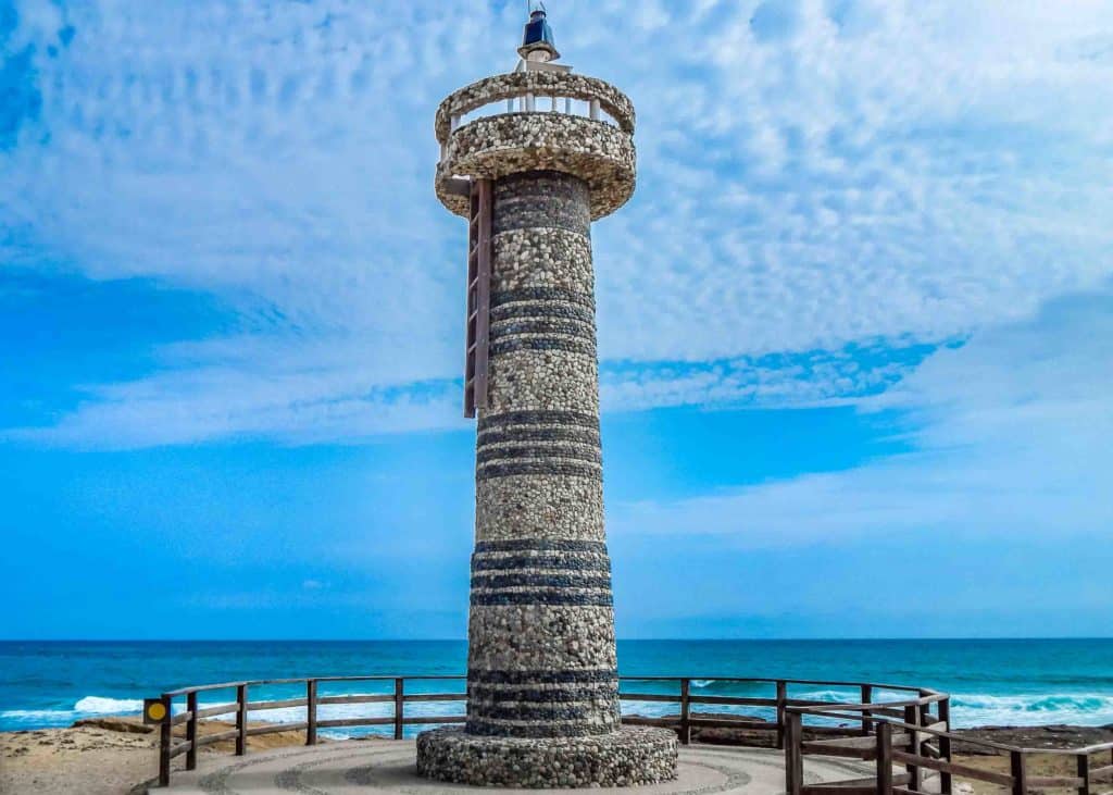 La chocolatera, a famous nature viewpoint with lighthouse in Salinas, Ecuador