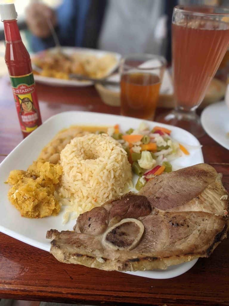 Almuerzo lunch in Saraguro Ecuador