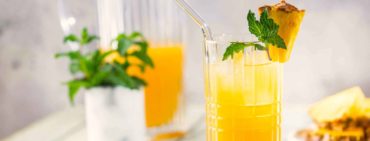 brazilian drinks Alua on a white background with fruit and herbs