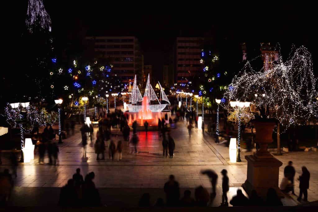 Christmas in Greece outdoor scene