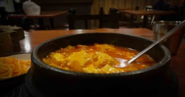 Soon Tofu in a stone bowl in one of the most popular asian restaurants in Mississauga