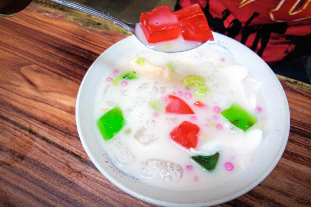 cendol, common sweet drink or dessert served as a street food in Indonesia