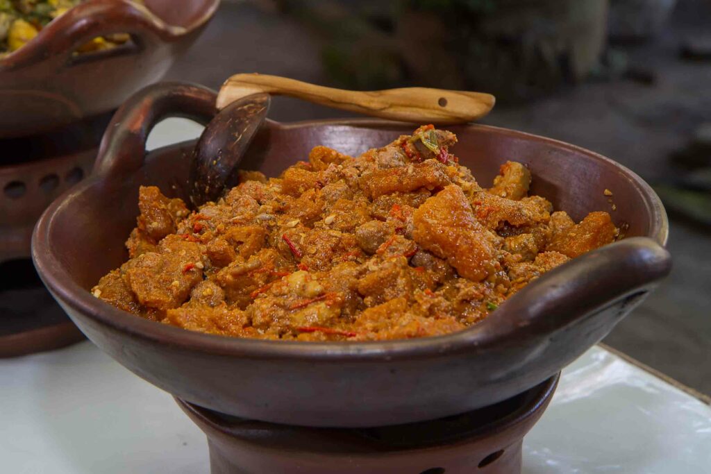 Sambal Goreng Krecek in a bowl in Yogakarta