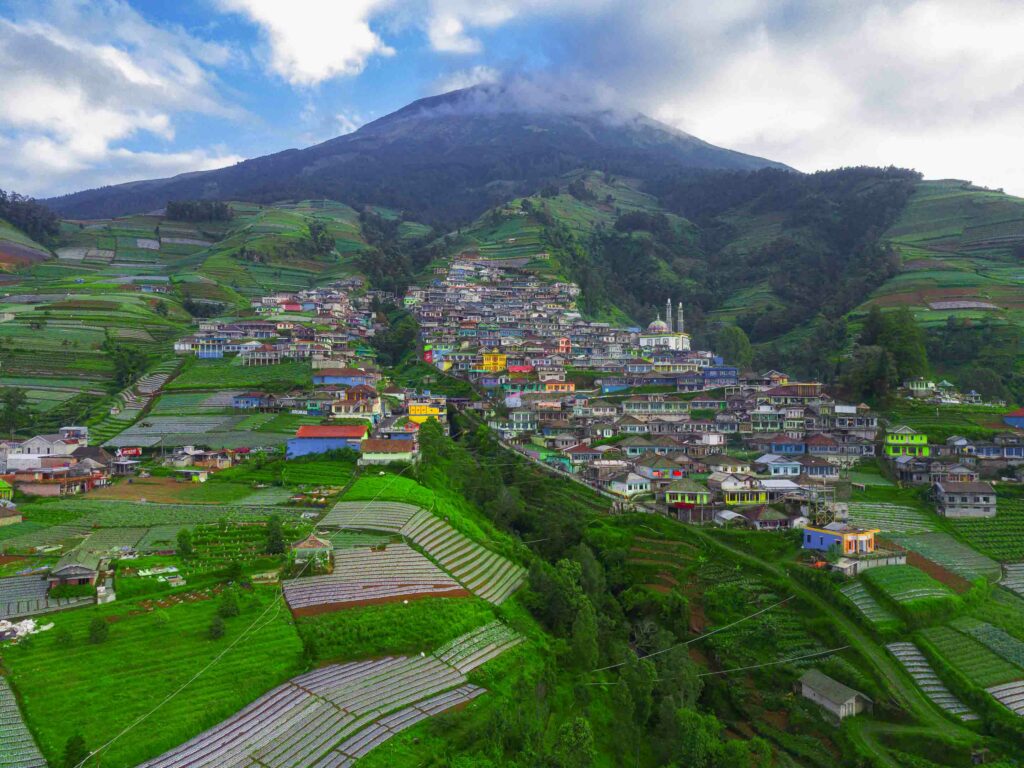Aerial view of Dusun Butuh village known as Nepal Van Java