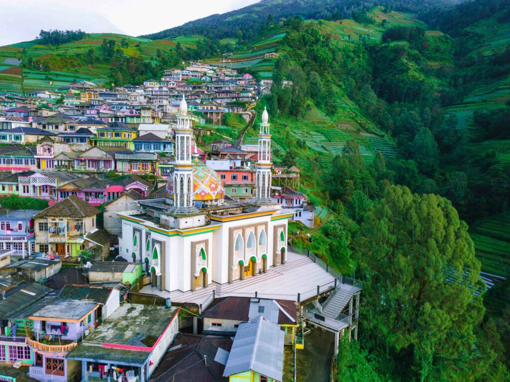 Mosque on the edge of Nepal Van Java also called Dusun Butuh Indonesia