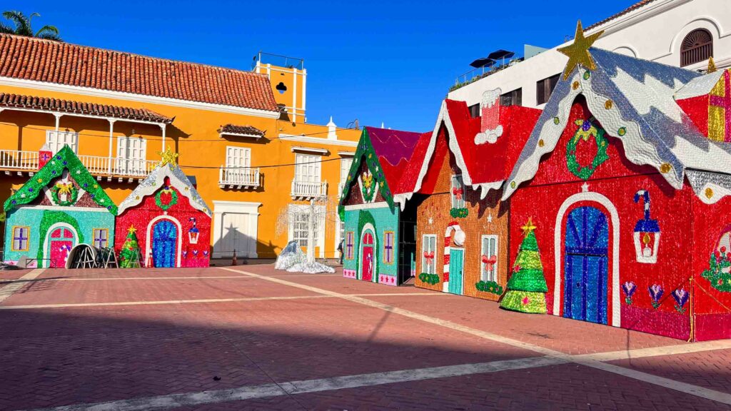 Decorations in Cartagena Colombia for Christmas Celebrations