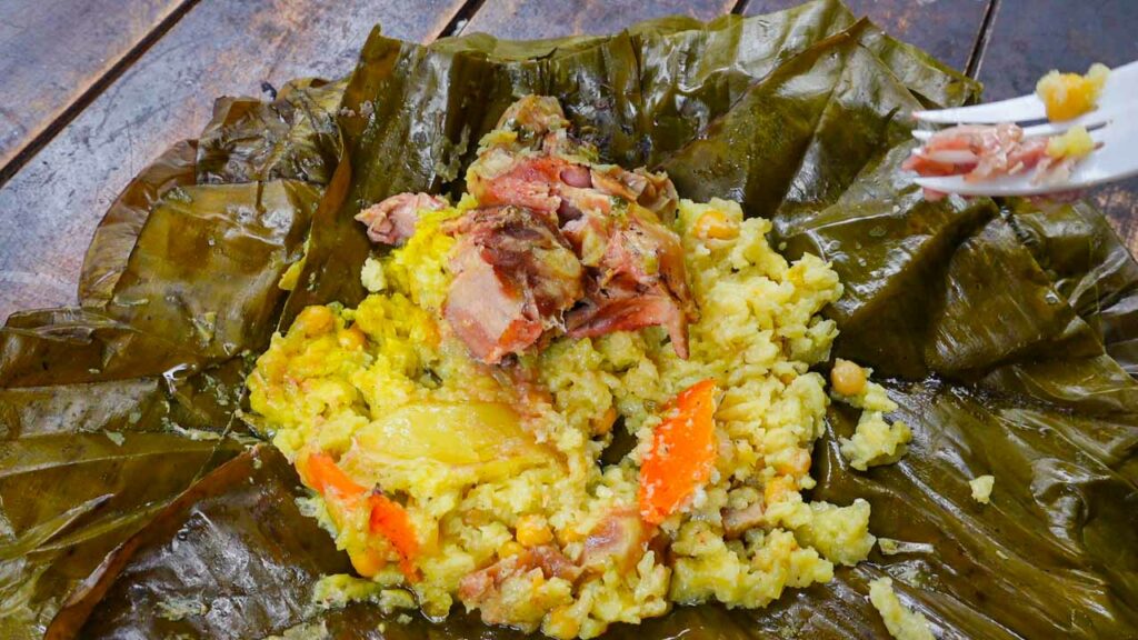 Colombian Christmas Food Tamal tolimense