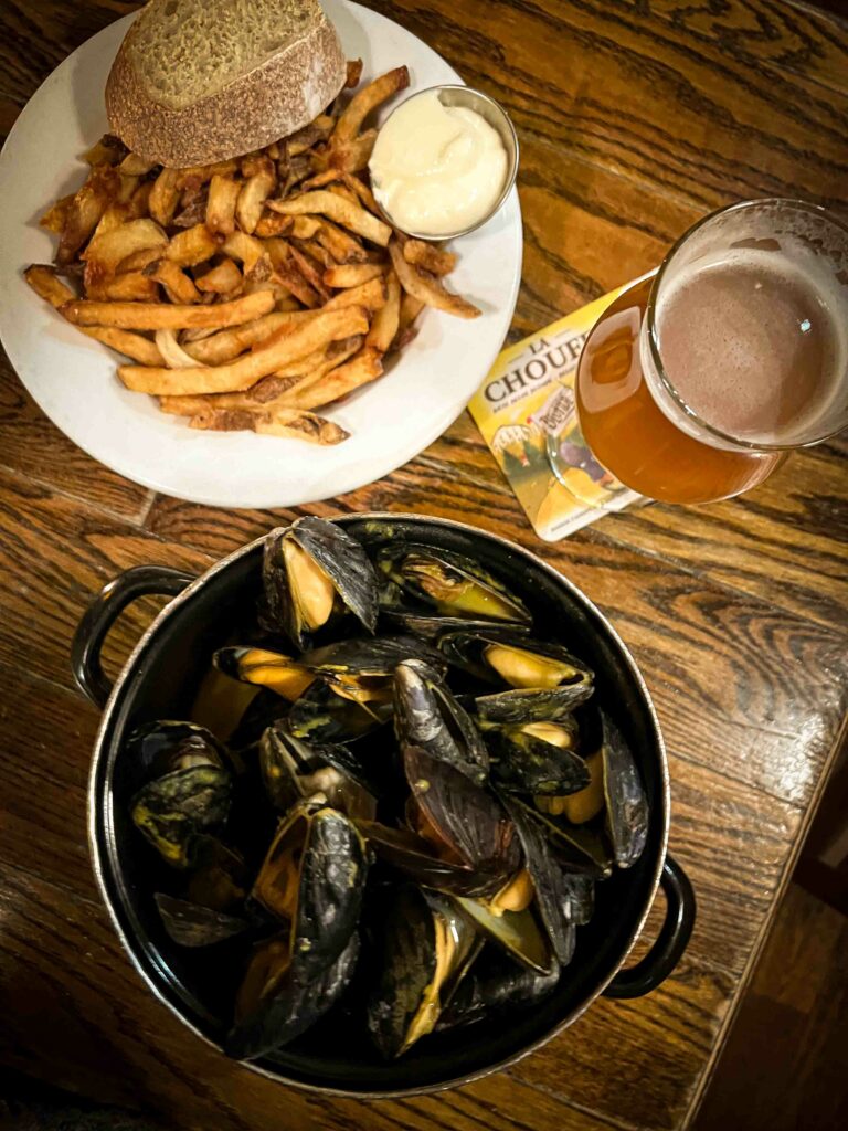 St Veronus Taproom in Peterborough Canada daily mussels and frites special