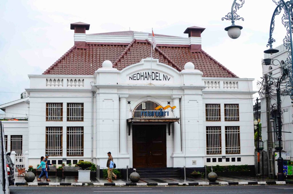 Bank Mandiri building on Asia-Afrika Street, Bandung Indonesia