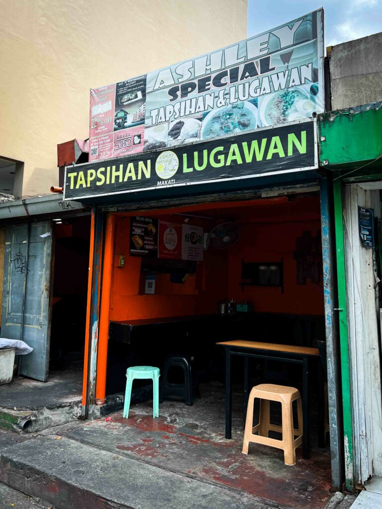 Traditional Filipino breakfast restaurant Ashley special exterior in Poblacion Makati Manila