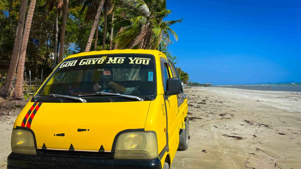 God Gave Me You truck in the Philippines on the beach