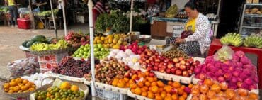 Fruits in Cambodia fruit stand in Siem Reap