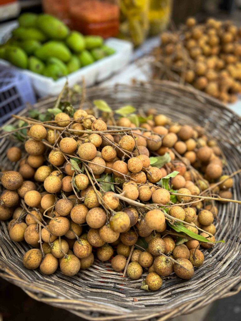 Longan fruit in Cambodia at fruit stand in Siem Reap