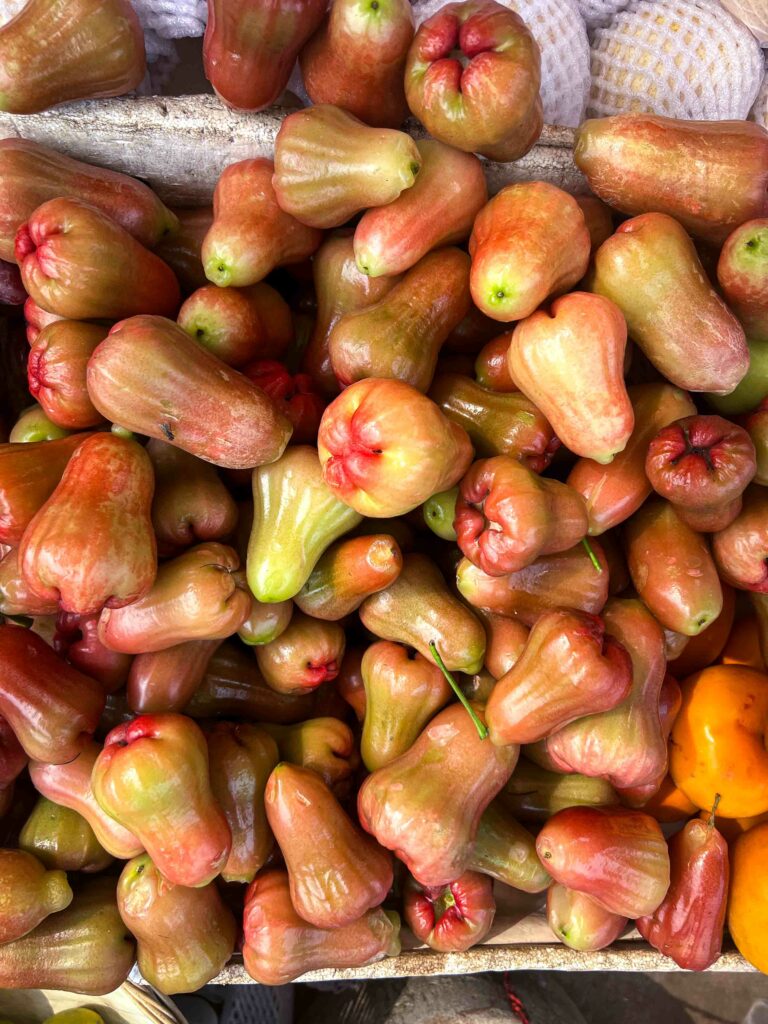 wax apple at Cambodian fruit stand