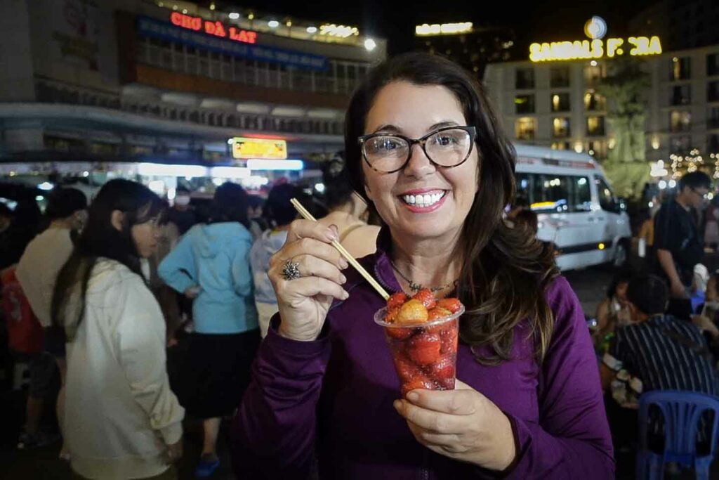 Ayngelina with Dalat strawberries