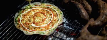 Dalat pizza on the grill at the Dalat night market