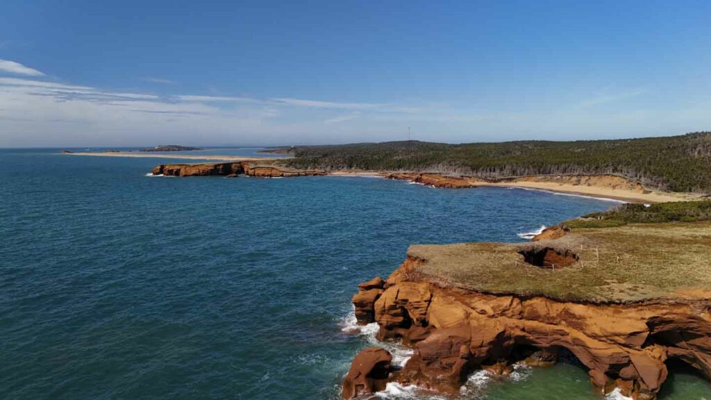 Aerial view of viewpoint in Grosse Ile Magdalen Islands