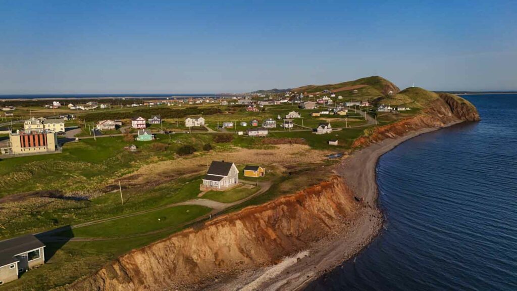 Aerial view of La Grave in Havre Aubert Magdalen Islands