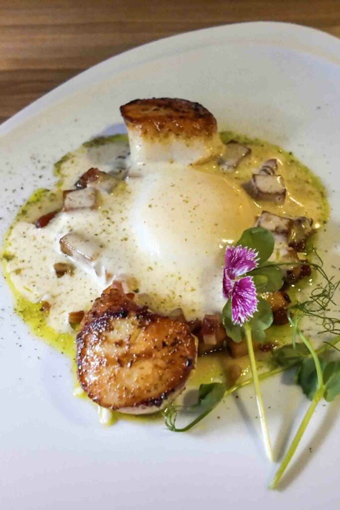 scallop carbonara Quai 360 Magdalen Islands