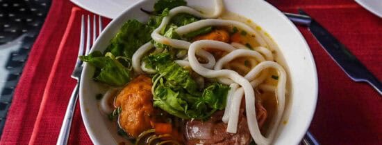 banh canh vietnamese noodles in a restaurant in Banyan Tree Lang Co resort