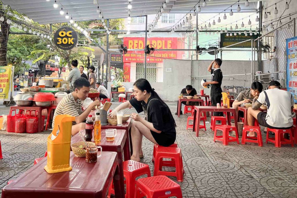 Da Nang restaurant serving banh beo, a typical food in the Central region of Vietnam