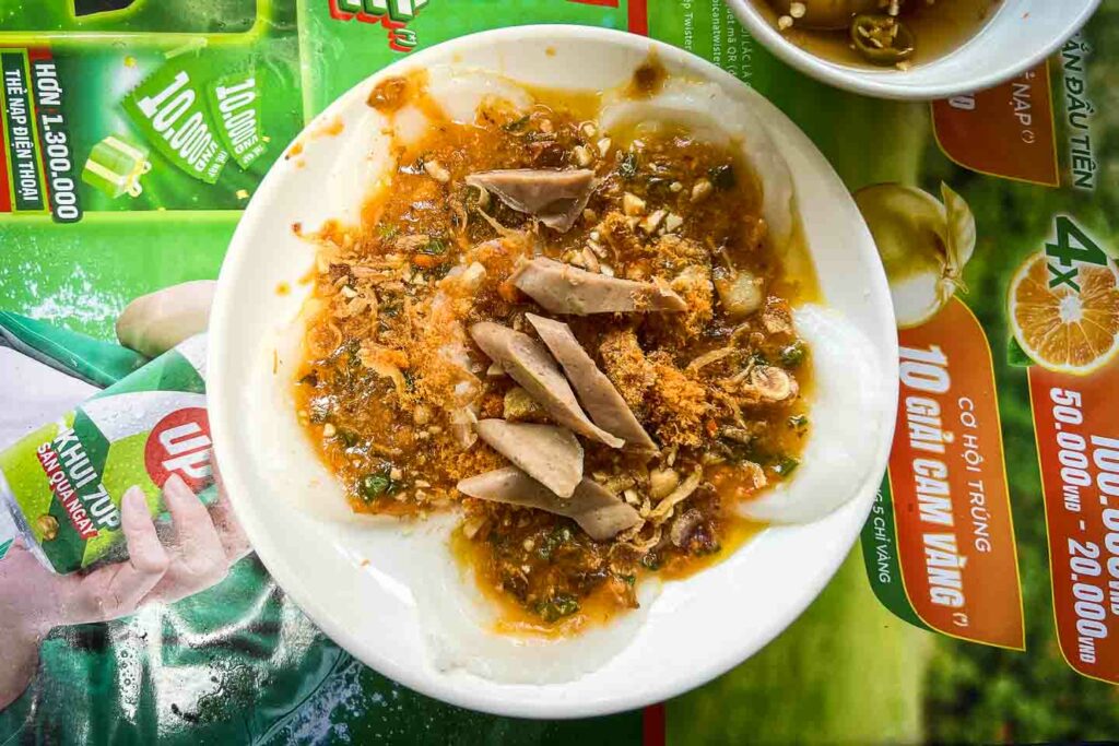 banh beo with da nang sausage on top