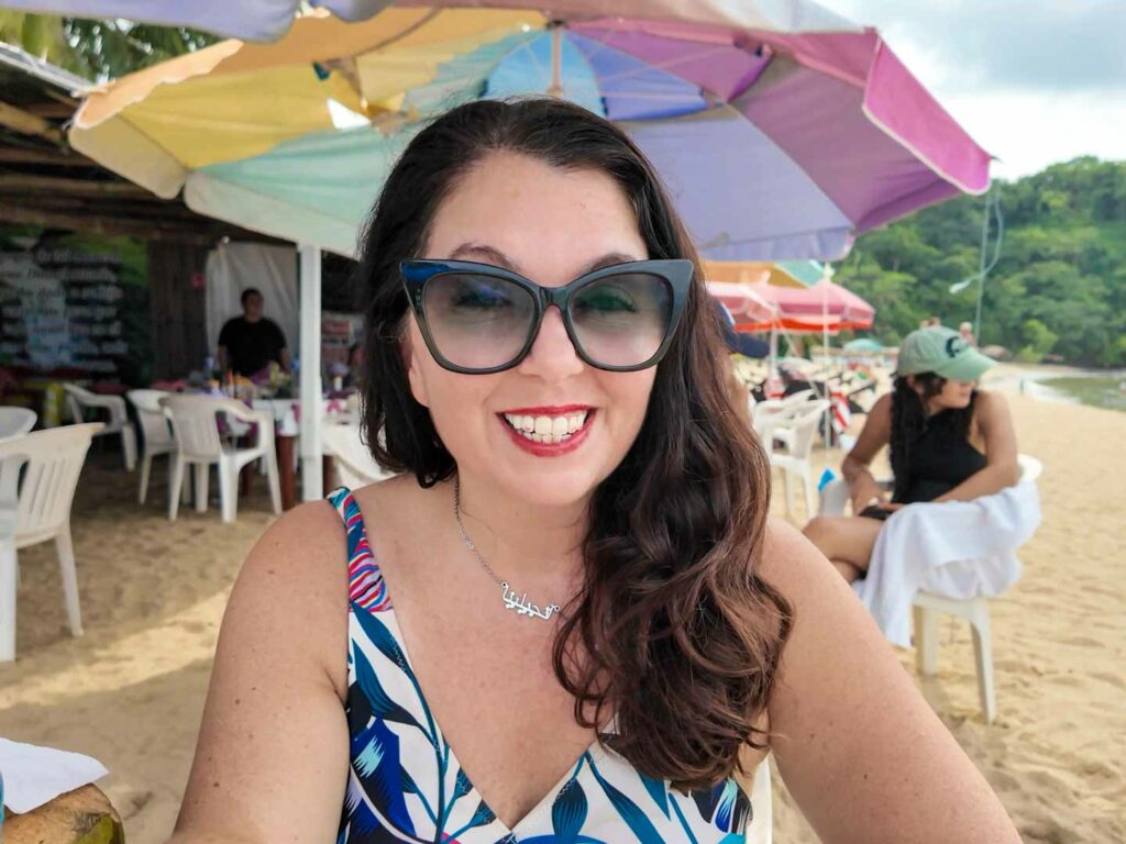 Ayngelina at Lo de marcos beach at restaurant