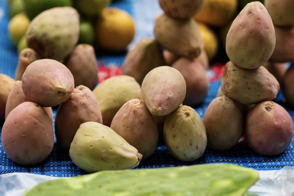 Xoconostle mexiican fruit on a table