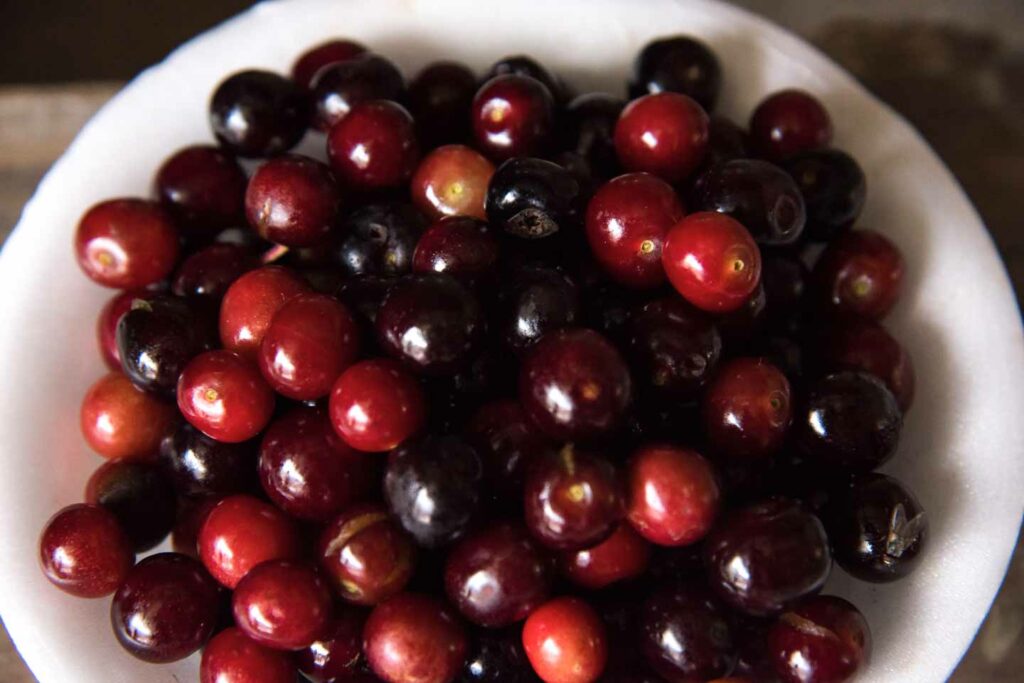 capulin mexiican fruit on a white plate