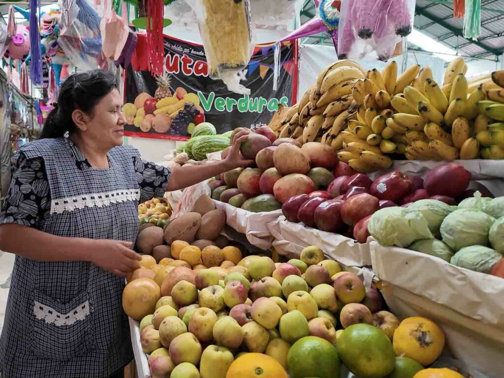 Woman selling fruit in Mexico