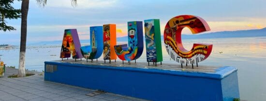 Ajijic waterfront sign on Lake Chapala