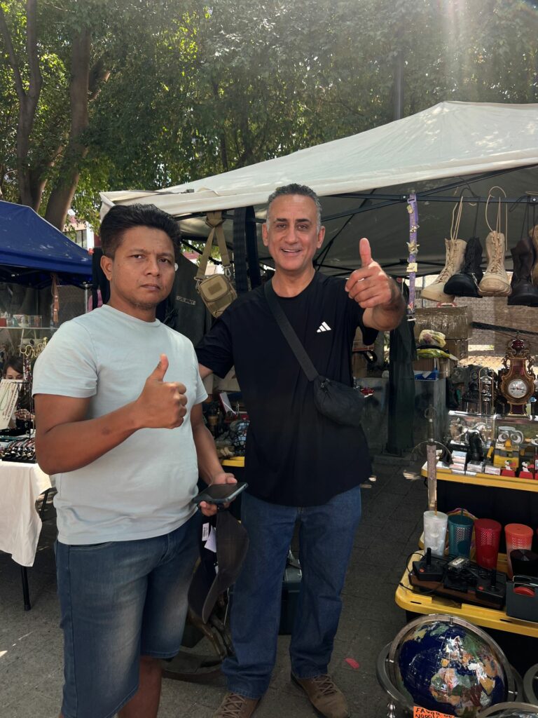 Guadalajara antique market Alan and vendor