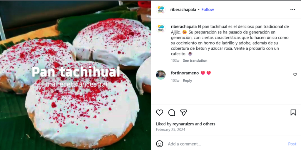 Pan Tachihual with icing on table, typical dessert of Ajijic