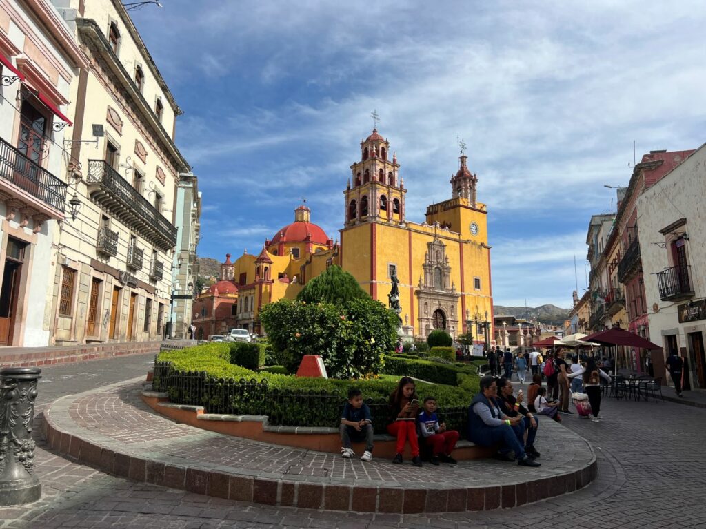 most popular Guanajuato scene the yellow Cathedral in the centre