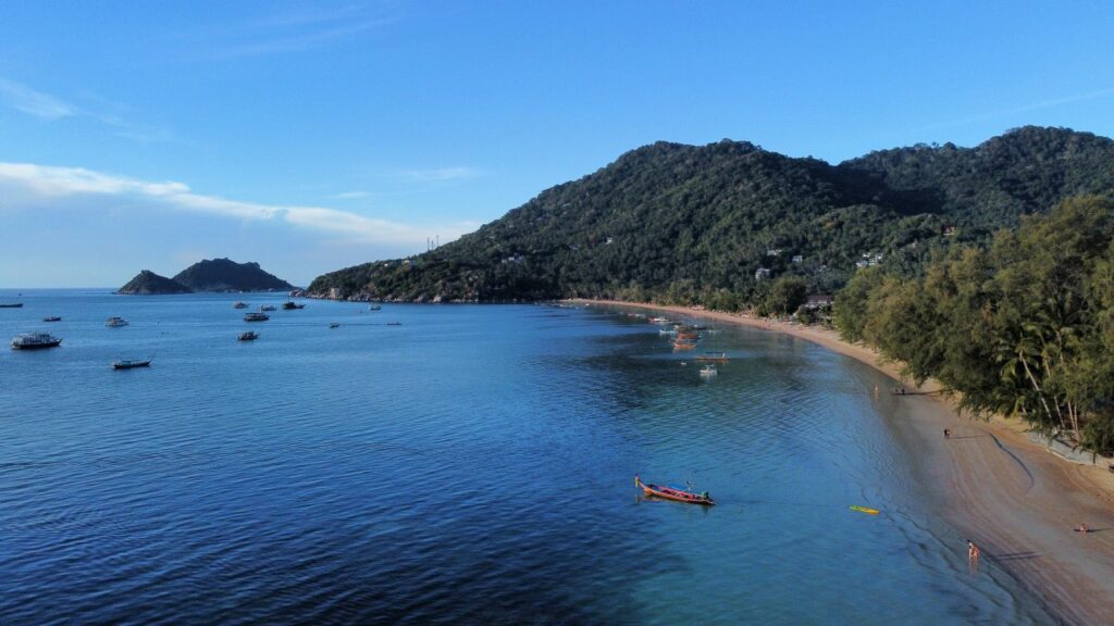 Sairee Beach aerial shot Ko Tao Thailand