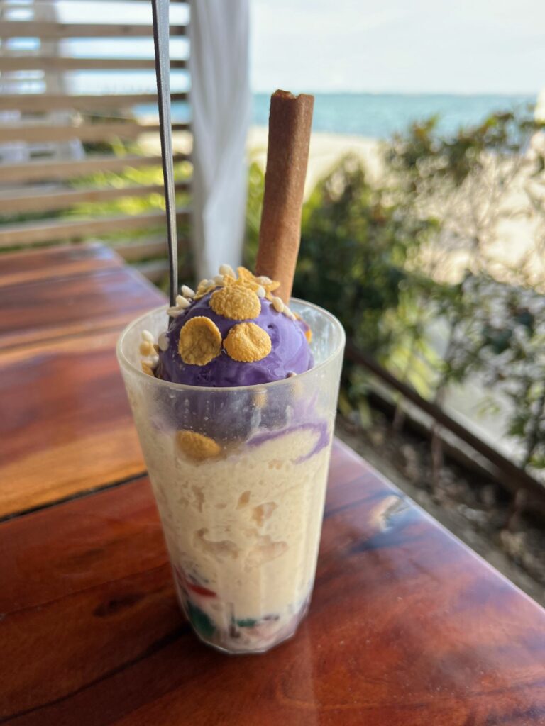 Halo Halo Filipino dessert served at a cafe